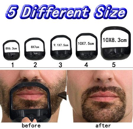 5PCS Men Tool Template Guide Design Mustache Beard Goatee Shaving Shaper Style Beard Comb Perfect Shape Transparent Styling