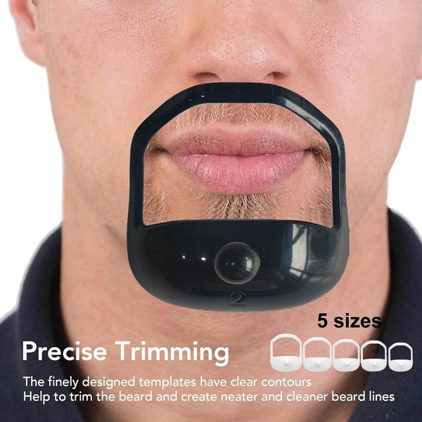 5PCS Men Tool Template Guide Design Mustache Beard Goatee Shaving Shaper Style Beard Comb Perfect Shape Transparent Styling