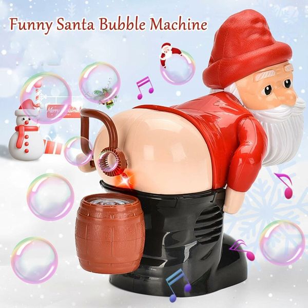 Santa Claus Bubble Butt Machine,Automatic Bubble Blower Machine Santa Claus Toy,Funny Santa Automatic Fart Bubble Machine with Music Flashing Lights,Bubble Blower