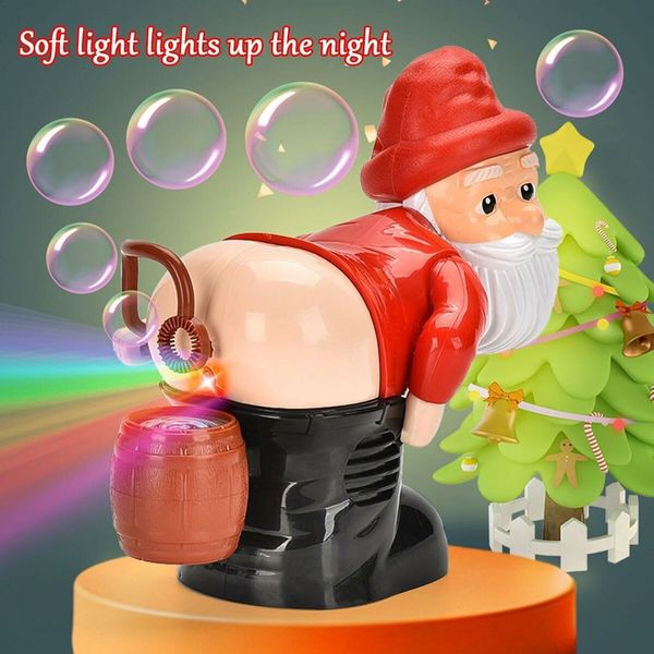 Santa Claus Bubble Butt Machine,Automatic Bubble Blower Machine Santa Claus Toy,Funny Santa Automatic Fart Bubble Machine with Music Flashing Lights,Bubble Blower