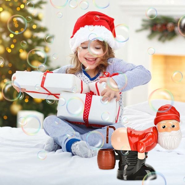 Santa Claus Bubble Butt Machine,Automatic Bubble Blower Machine Santa Claus Toy,Funny Santa Automatic Fart Bubble Machine with Music Flashing Lights,Bubble Blower