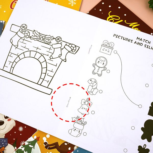 8PCS Christmas Painting Book Educational Graffiti Doodles Book For Kids