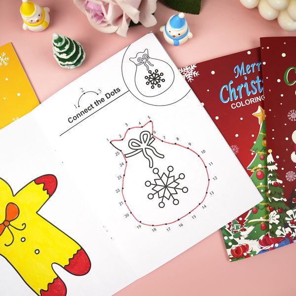 8PCS Christmas Painting Book Educational Graffiti Doodles Book For Kids