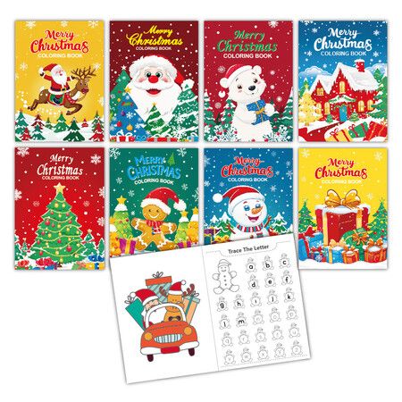 8PCS Christmas Painting Book Educational Graffiti Doodles Book For Kids