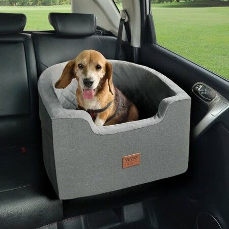 Dog Booster Car Seat Pet Car Seat for Small Medium Dog up to 24.9 kg Gray