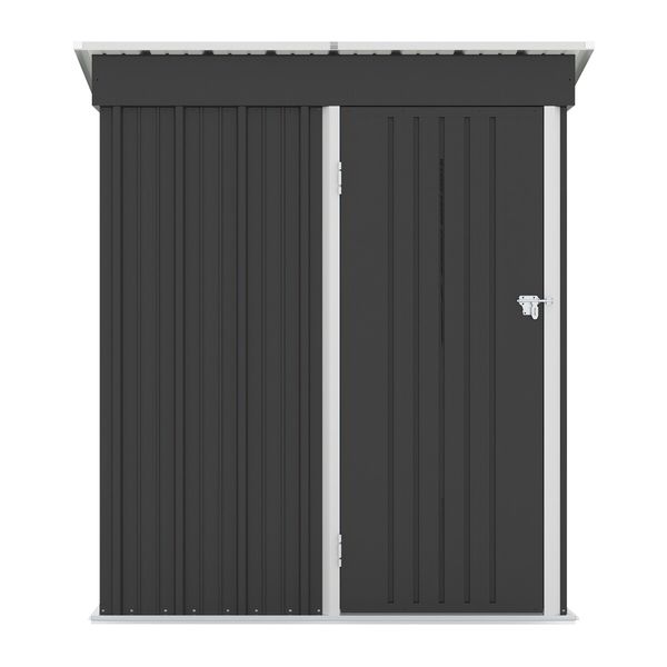 Garden Storage Shed Outdoor Backyard Tool Garage Bike Lockable Utility House Pet Dog Cat Shelter Galvanised Steel Plastic Tilted Roof 160x95x180cm