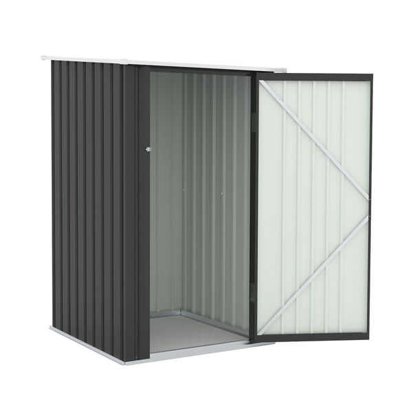 Garden Storage Shed Backyard Outdoor Tool Lockable Bike Garage Utility House Pet Dog Cat Shelter Plastic Galvanised Steel Tilted Roof 99x104x160cm