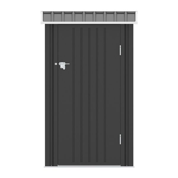 Garden Storage Shed Backyard Outdoor Tool Lockable Bike Garage Utility House Pet Dog Cat Shelter Plastic Galvanised Steel Tilted Roof 99x104x160cm