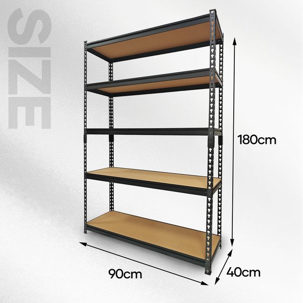 Luxsuite 5 Tier Shelving Pallet Storage Unit Book Shelve Plant Display Shelf Racking Adjustable for Garage Warehouse Kitchen Utility Laundry Room