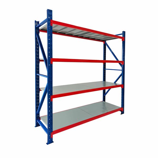 Luxsuite Garage Shelving Warehouse Rack Pallet Racking Storage Shelves Adjustable 4 Tier Unit Metal Shelf Organiser 2x2.4m for Home Office