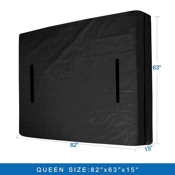 Mattress Bags for Moving and Storage,Waterproof Mattress Cover for Moving with Heavy Duty Handles,Moving Supplies Moving Bags,Queen Size,Black