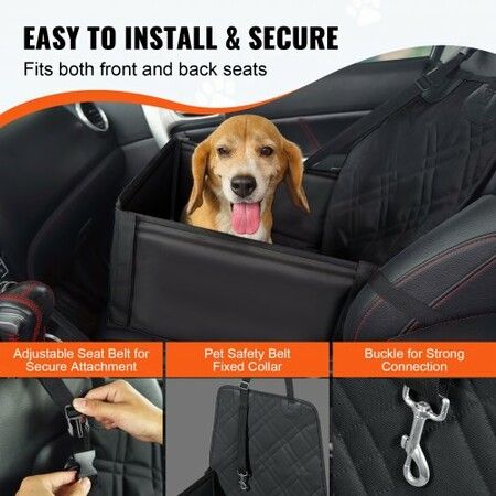 Dog Booster Car Seat Pet Car Seat for Small Dog up to 11.8 kg Black