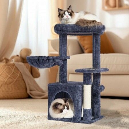 Cat Tree 80 cm Cat Tower with Cat Condo Sisal Scratching Post Dark Grey