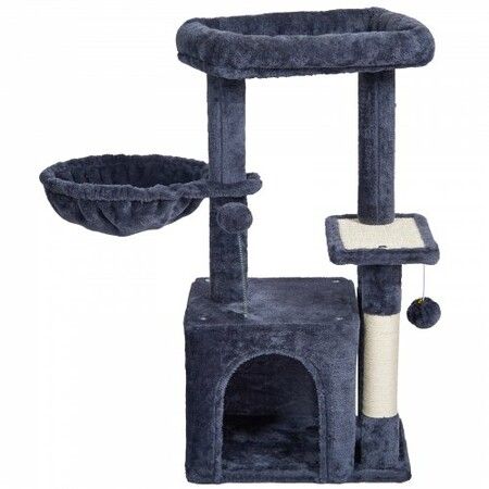 Cat Tree 80 cm Cat Tower with Cat Condo Sisal Scratching Post Dark Grey