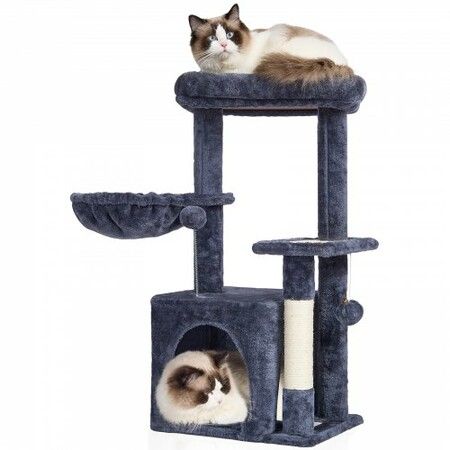 Cat Tree 80 cm Cat Tower with Cat Condo Sisal Scratching Post Dark Grey