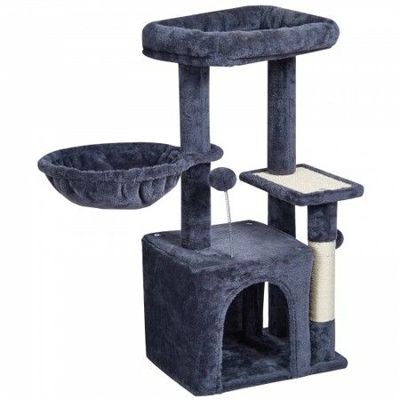 Cat Tree 80 cm Cat Tower with Cat Condo Sisal Scratching Post Dark Grey