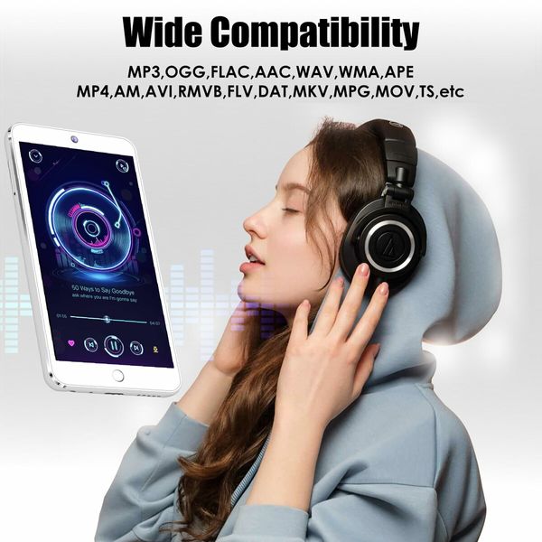 160GB MP3 Player with Bluetooth and WiFi,4.3In Full Touchscreen Mp4 Mp3 Player with Spotify,Audible,Amazon Music,Android Music Player with Speaker,FM Radio,E-Book