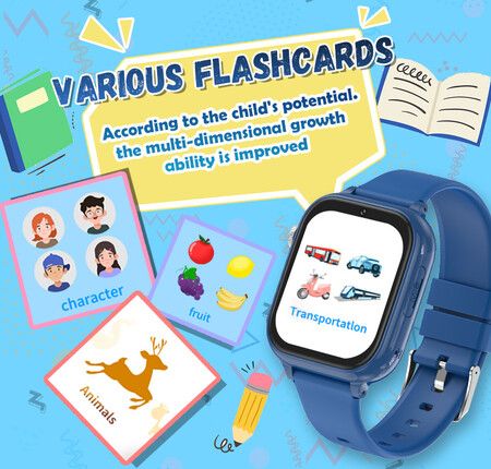 4G Smart Watch Kids LBS GPS Location WIFI  Video Call SOS Child Smartwatch HD Camera Monitor Tracker Photo Viewing Phone Watch Col.BLUE