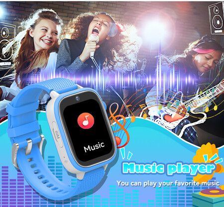 4G Smart Watch Kids LBS GPS Location WIFI  Video Call SOS Child Smartwatch HD Camera Monitor Tracker Photo Viewing Phone Watch ColBLUE