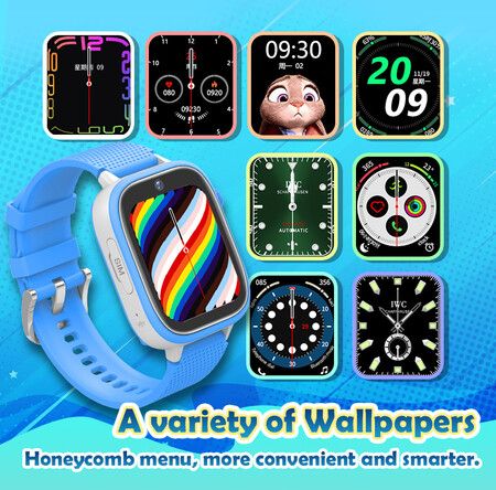 4G Smart Watch Kids LBS GPS Location WIFI  Video Call SOS Child Smartwatch HD Camera Monitor Tracker Photo Viewing Phone Watch ColBLUE