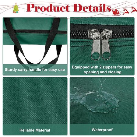 Christmas Tree Bag with Handles and Zippers for Pop Up Christmas Tree Decorations (Green, 76*76*11cm)