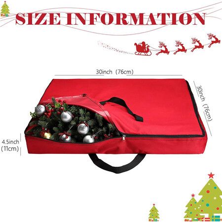 Christmas Tree Bag with Handles and Zippers for Pop Up Christmas Tree Decorations (Red, 76*76*11cm)