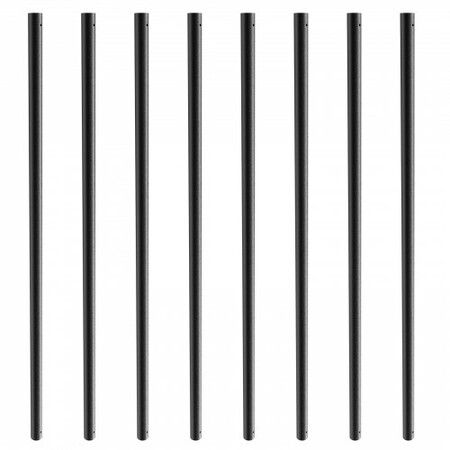 Staircase Metal Balusters, 3/4'' Round x 32'' Long Aluminum Decorative Banister Spindles, 101 Pack Deck Baluster with Screws, Classic Hollow Deck Railing Satin Black Powder Coated for Porch