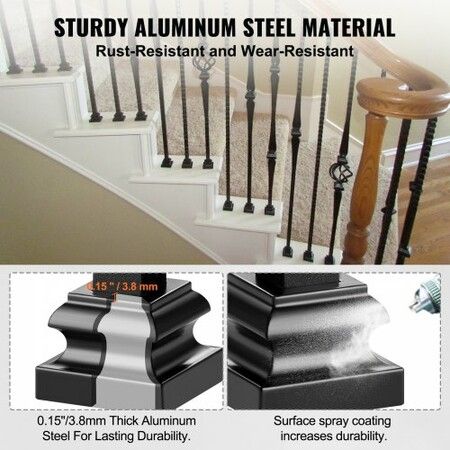 50 PCS Aluminum Alloy Baluster Flat Shoes Wrought Spindles for Staircase