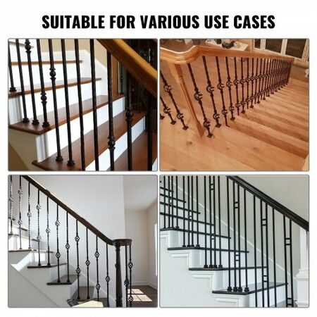 50 PCS Aluminum Alloy Baluster Flat Shoes Wrought Spindles for Staircase