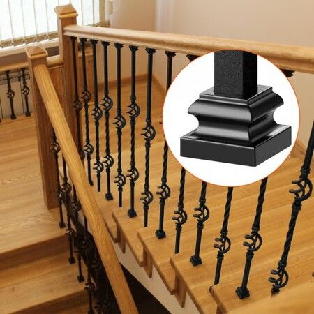 50 PCS Aluminum Alloy Baluster Flat Shoes Wrought Spindles for Staircase