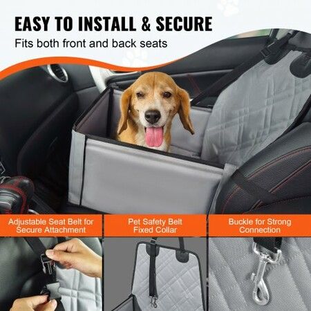 Dog Booster Car Seat Pet Car Seat for Small Dog up to 11.8 kg Gray