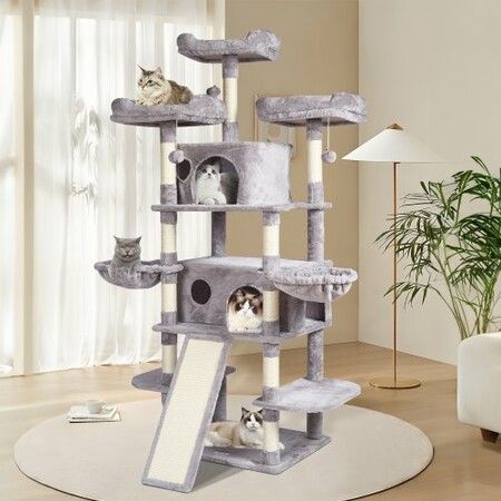 Cat Tree 174 cm Cat Tower for Indoor Cats with Cat Condos Scratching Post