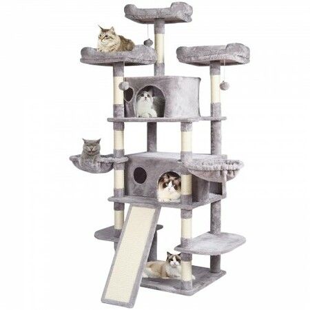 Cat Tree 174 cm Cat Tower for Indoor Cats with Cat Condos Scratching Post