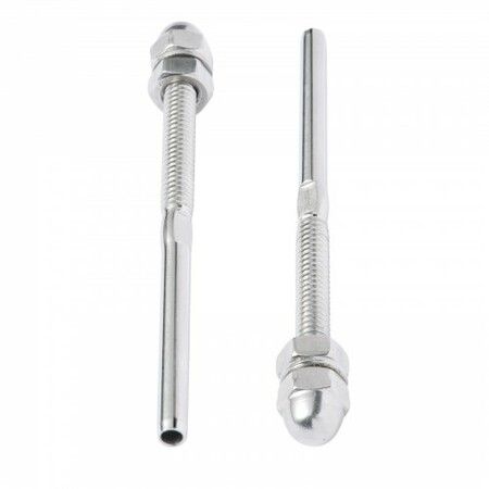 61 Pack Cable Railing Swage Threaded Stud Tension End Fitting Terminal for 3.2mm Deck Cable Railing, T316 Stainless Steel, Cable Railing Tensioner 3.2mm for Wood/Metal Post, Silver