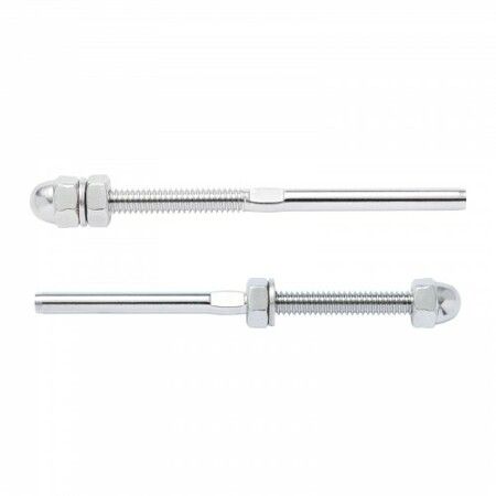 61 Pack Cable Railing Swage Threaded Stud Tension End Fitting Terminal for 3.2mm Deck Cable Railing, T316 Stainless Steel, Cable Railing Tensioner 3.2mm for Wood/Metal Post, Silver