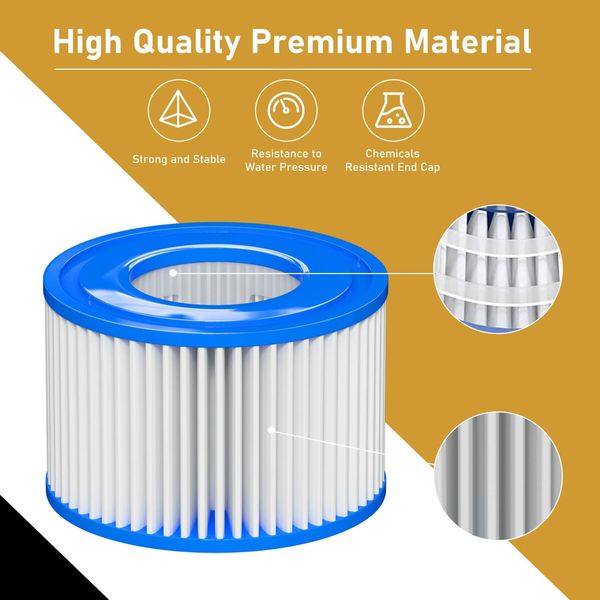 Type Ⅵ Hot Tub Spa Filter Replacement Compatible with Lay-Z-Spa,Coleman SaluSpa 90352E 58323,Inflatable Hot Tub,Swimming Pool Pump Filter Type Ⅵ Cartridge,16 Pack