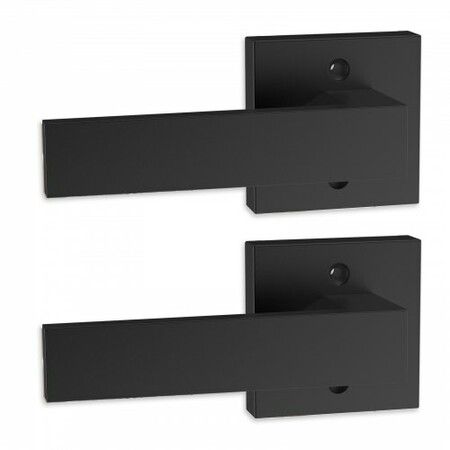 Dummy Door Lever, 2 PCS Non-Turning Single Side Push/Pull Handle, Contemporary Square Door Lever Set, Reversible for Right and Left Sided Doors,For Pantry, Closet, and French Doors, Matte Black