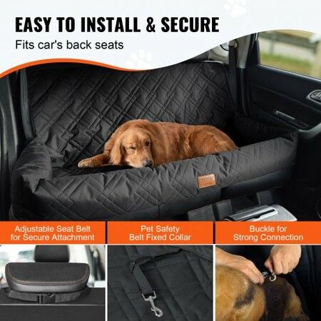 Dog Booster Car Seat Pet Car Seat for Medium Large Dog up to 45.4 kg Black