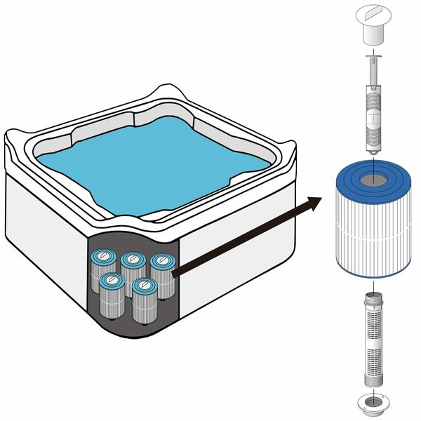 Hot Springs Silver Ion Cartridge - Spa Mineral Sticks for Hot Tub,Spa Silver Ion Cartridge for Spa Hot Tub,Blue 2 Pack