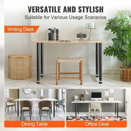 711.2MM Adjustable Desk Legs, Reinforced Steel Office Table Furniture legs Set of 4 for DIY, 544.3KG Load Capacity Heavy Duty Desk Legs, Quick Instalation Legs with Adjustable Foot Cup Black