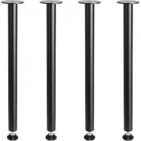 711.2MM Adjustable Desk Legs, Reinforced Steel Office Table Furniture legs Set of 4 for DIY, 544.3KG Load Capacity Heavy Duty Desk Legs, Quick Instalation Legs with Adjustable Foot Cup Black
