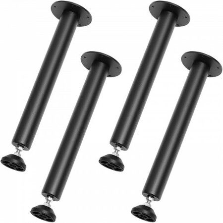 0.4M Solid Steel Adjustable Desk Legs Office Table Furniture 4 pcs Black