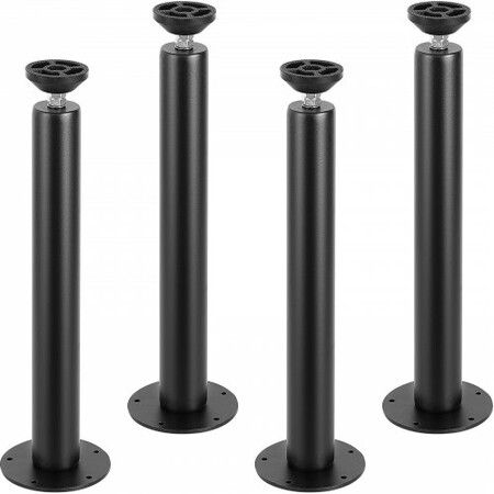 0.4M Solid Steel Adjustable Desk Legs Office Table Furniture 4 pcs Black