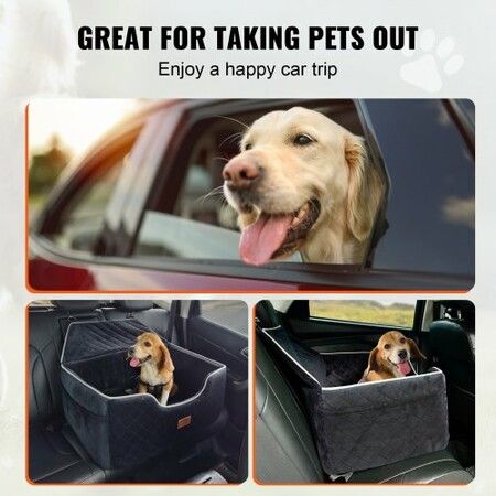 Dog Booster Car Seat Pet Car Seat for Medium Large Dog up to 24.9 kg Black