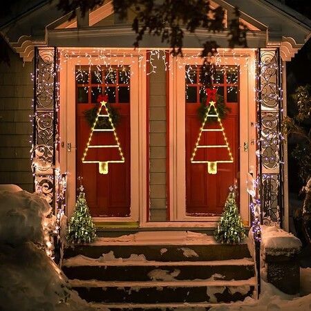 Christmas Decorations Lights LED Christmas Ladder Light Battery Power Christmas Outdoor Indoor Decor  Warm White