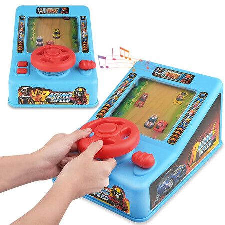 Kids Steering Wheel Driving Game Console Pretend Driving Game Console Interactive Toy Learning Educational Toy for Boys and Girls