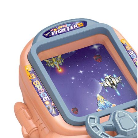 Car Toy Steering Wheel, Interactive Driving Wheel, Spaceship, Fine Skill Sound Toy for Kids, Pink