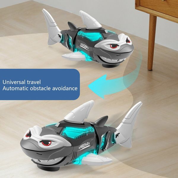 Electric Sharks Simulation Light Music Swinging Universal Mechanical Sharks Birthday And Holiday Gifts For Kids Color White