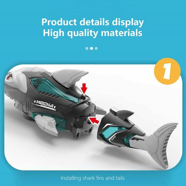 Electric Sharks Simulation Light Music Swinging Universal Mechanical Sharks Birthday And Holiday Gifts For Kids Color White