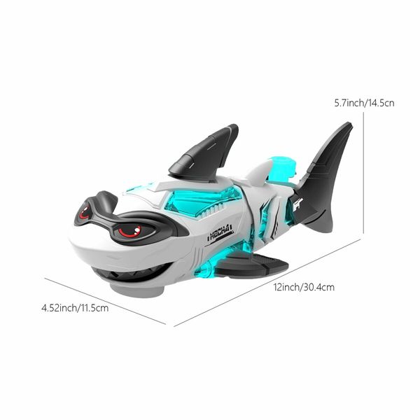 Electric Sharks Simulation Light Music Swinging Universal Mechanical Sharks Birthday And Holiday Gifts For Kids Color White